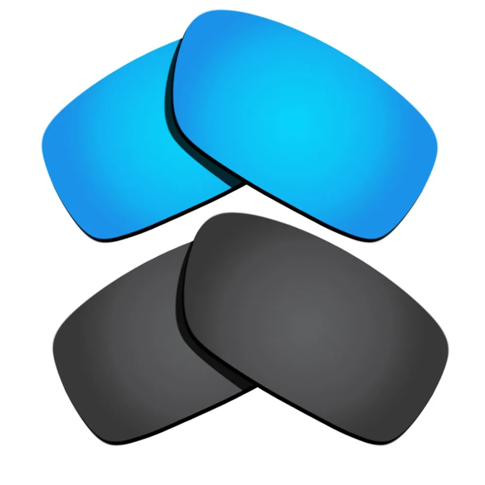 

Black & Ice Blue Mirrored Polarized Replacement Lenses for Crankcase Frame 100% UVA & UVB