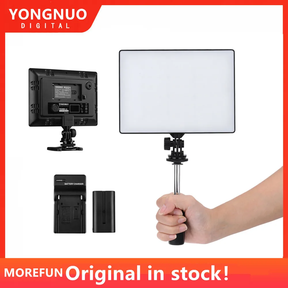 

YONGNUO YN300 YN-300 Air LED Camera Video Light 3200K-5500K with NP-F750 Decoded Battery + Charger for Canon Nikon & Camcorder