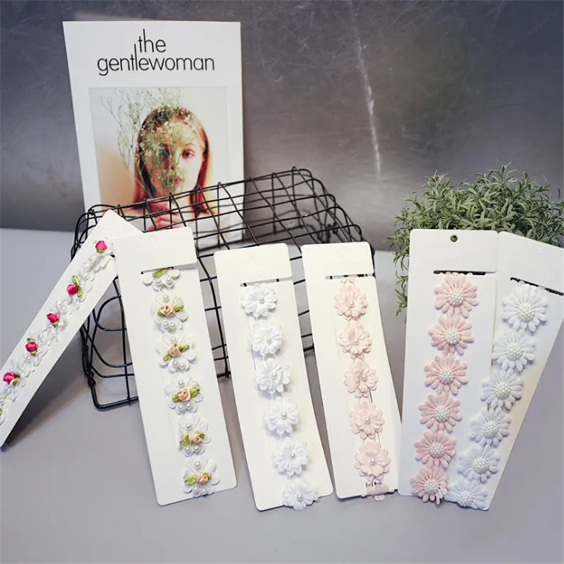 

6pcs/lot Fashion Charm Girls Headband Flowers Pearl Elastic Hair Bands Headbands for Children Princess Elastic Hair Accessories