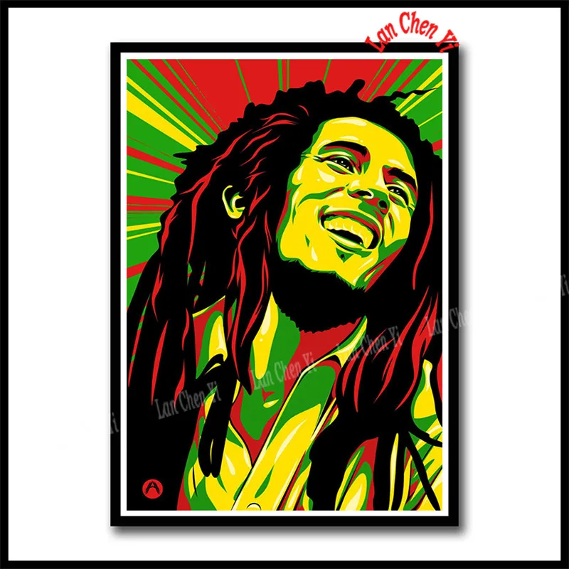 Боб Марли плакат регги национальная музыка рок белая бумага с покрытием плакаты живопись стикер стены - Цвет: Красный