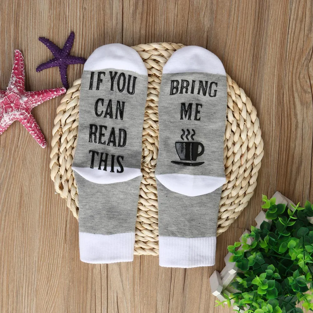 Men Women Funny Socks words printed socks If You can read this Bring Me a Beer Cotton casual socks unisex socks Drop ship