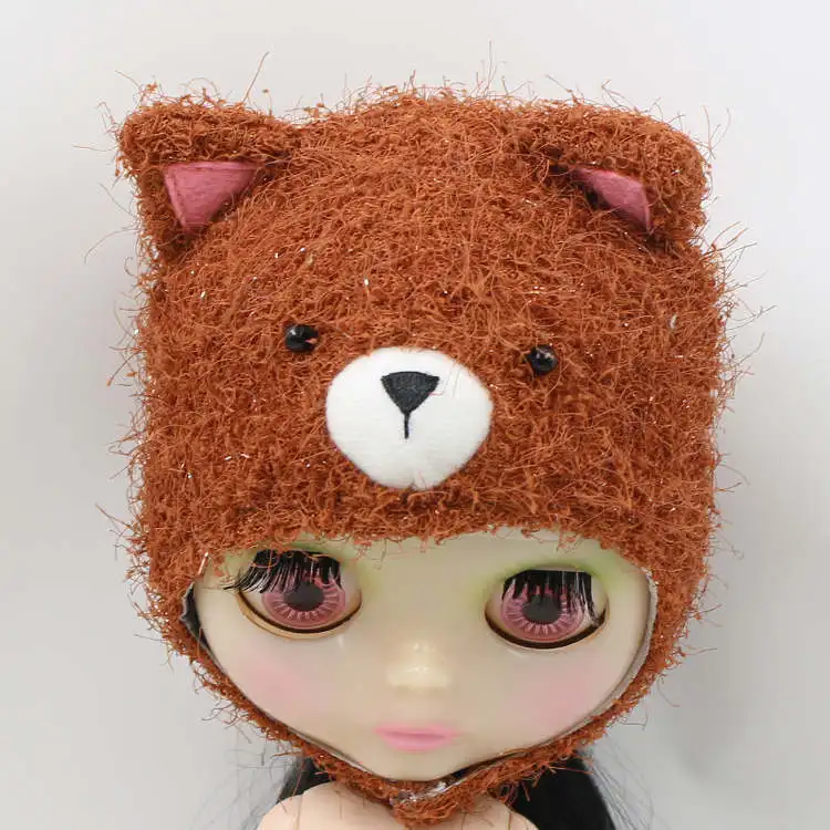 Милая кукла шляпа для ледяной blyth куклы JECCI пятиголовая шляпа - Цвет: Brown cat