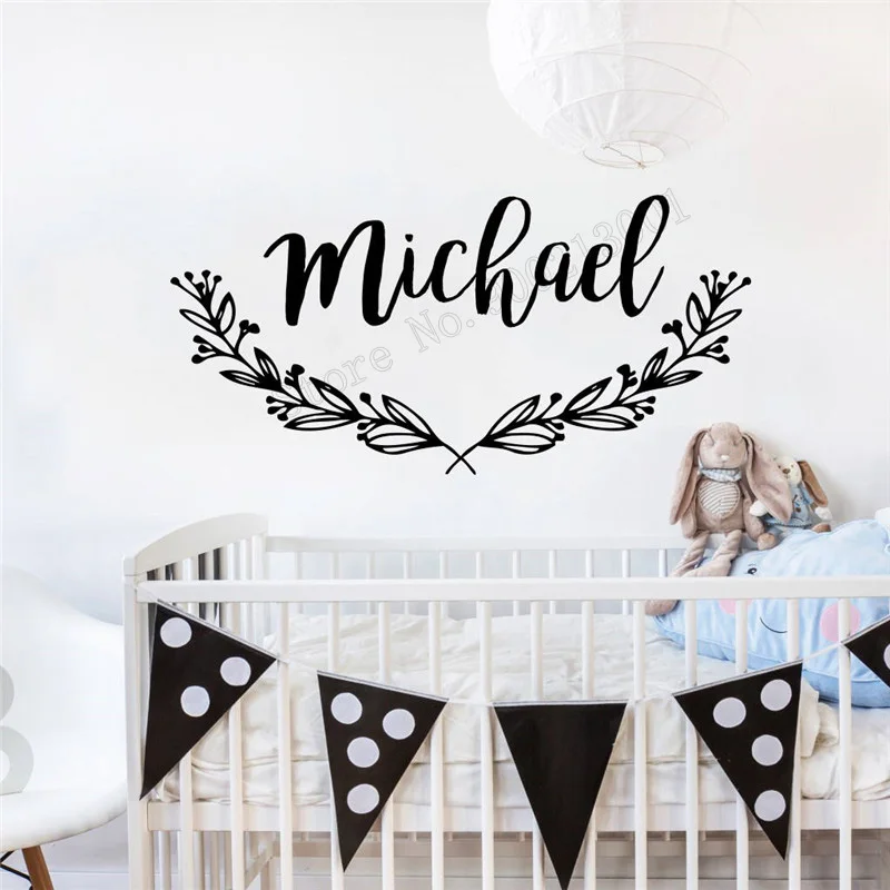 

Art Wall Sticker Personalized Name Wall Decoration Nursery Decal Design Vinyl Art Removeable Poster Boho Nursery Mural LY209