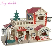 3 D Diy Wood Building Birthday Gift 14 Assembling Model House