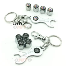 10 conjunto tampa da haste da válvula da roda de carro auto chave titular cadeia para E60 E63 E64 E65 E90 F30 F10 F15 E86 E89 E85