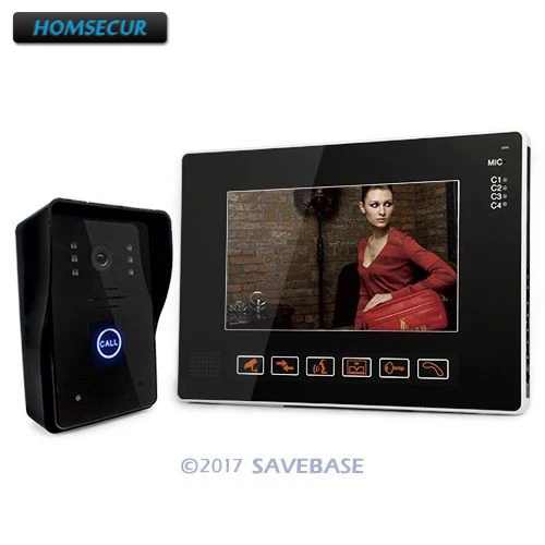 

HOMSECUR 9" LCD Touch Key Video Door Phone Home Security DoorBell Intercom System IR CCTV Video Camera