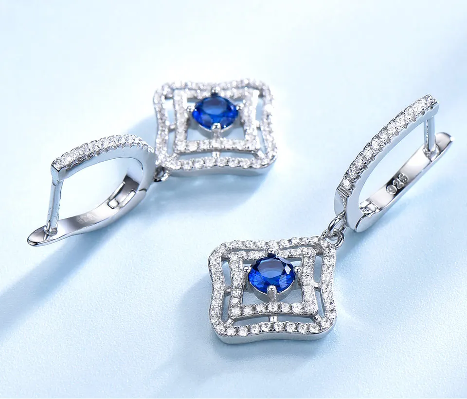 UMCHO Sapphire 925 sterling silver jewelry set for women S023S-1 (6)