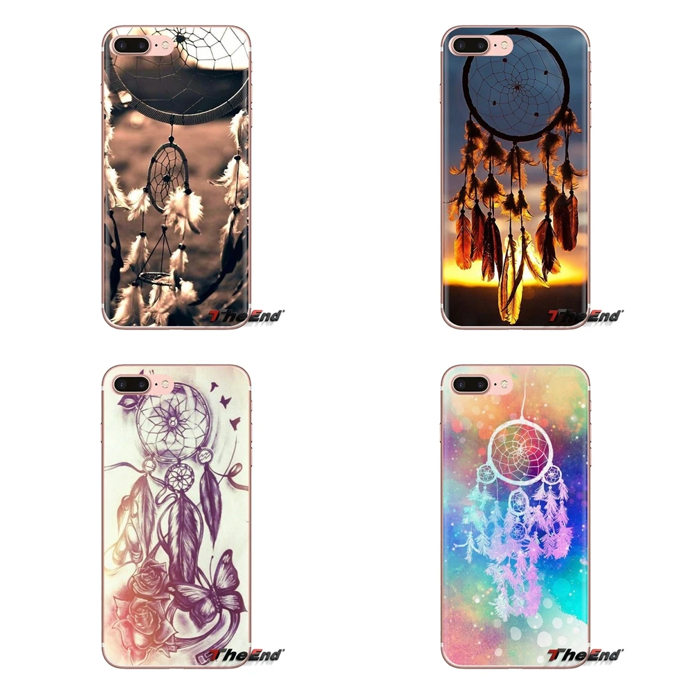 

For iPod Touch Apple iPhone 4 4S 5 5S SE 5C 6 6S 7 8 X XR XS Plus MAX Dream Catcher Good Luck Feather Transparent Soft Skin Case