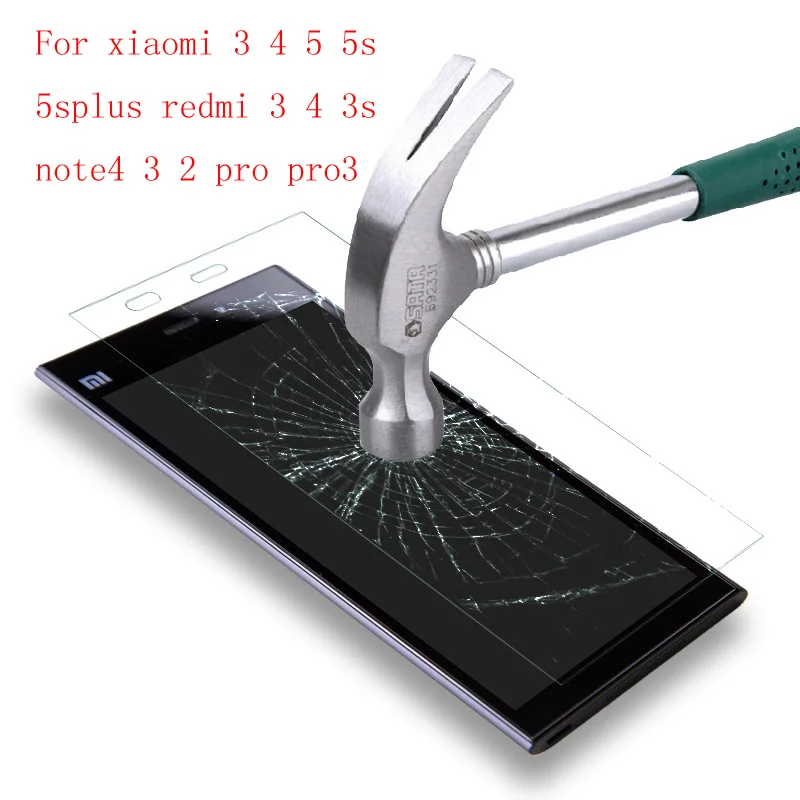 Высокое качество 0.26 мм Ультра-тонкий redmi 3 2 3 s 4 примечание 3 4 pro pro3 Протектор Экрана Закаленное Стекло Для xiaomi mi5 mi5s Пленки для стекла
