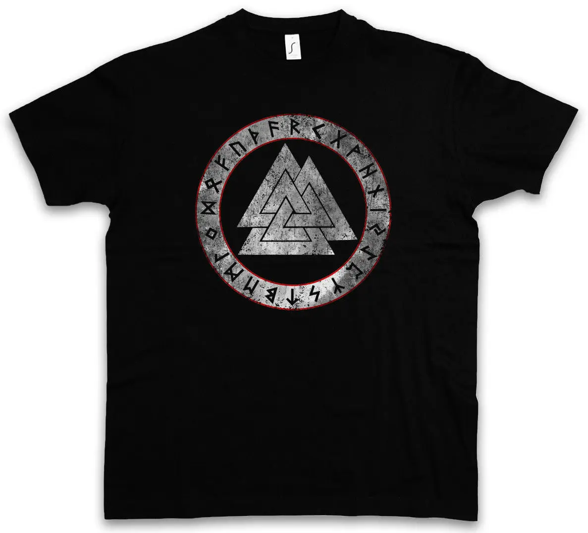 2018 модная короткая футболка Valknut Runes Paganism Newpaganism Odin Thor Loki Midgard Rune Walhalla|Футболки| |