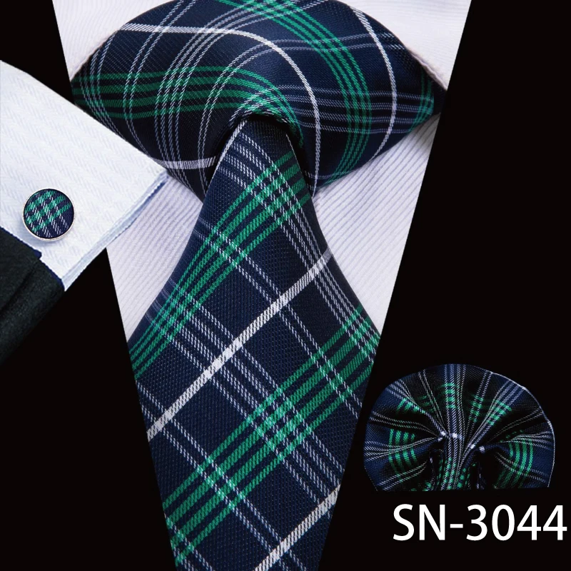 SN-3044 Hi-Tie, новинка, зеленые шелковые мужские галстуки для мужчин, 8,5 см, Классические мужские галстуки для свадебной вечеринки, набор, животные, полосатый галстук на шею и носовые платки - Цвет: SN-3044