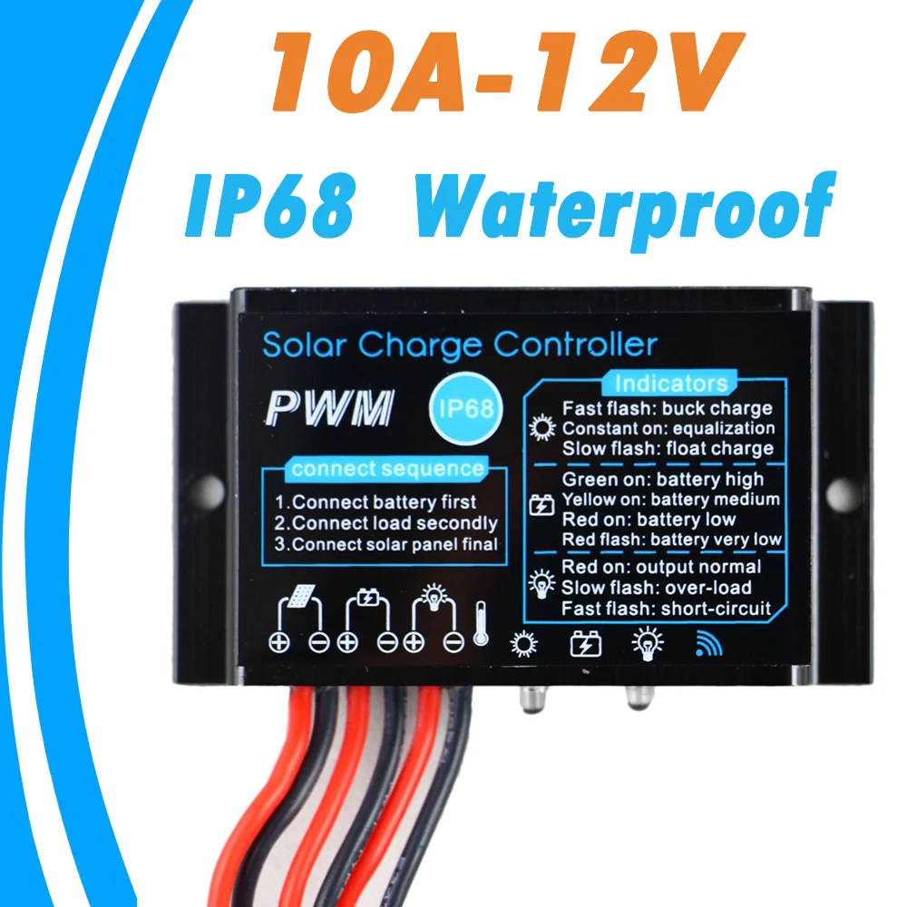 10A PWM регулятором солнечного заряда контроллер со встроенным светодиодный драйвер 12 V/24 V LandStar lpli литиевые батареи серии Батарея Водонепроницаемый солнечный регулятор