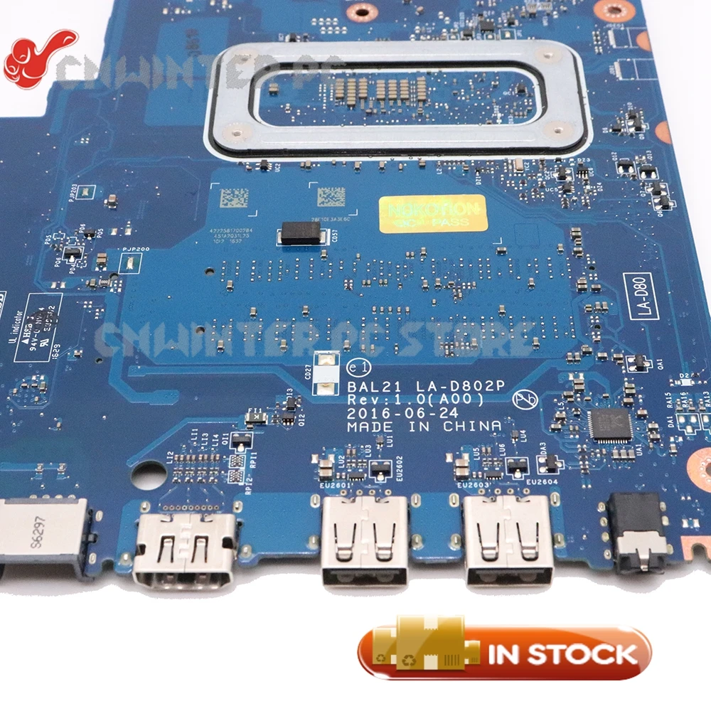 Flash Deal NOKOTION For Dell Inspiron 15 5567 Laptop Motherboard I7-7500U CPU DDR4 BAL21 LA-D802P CN-081YW5 081YW5 MAIN BOARD 4