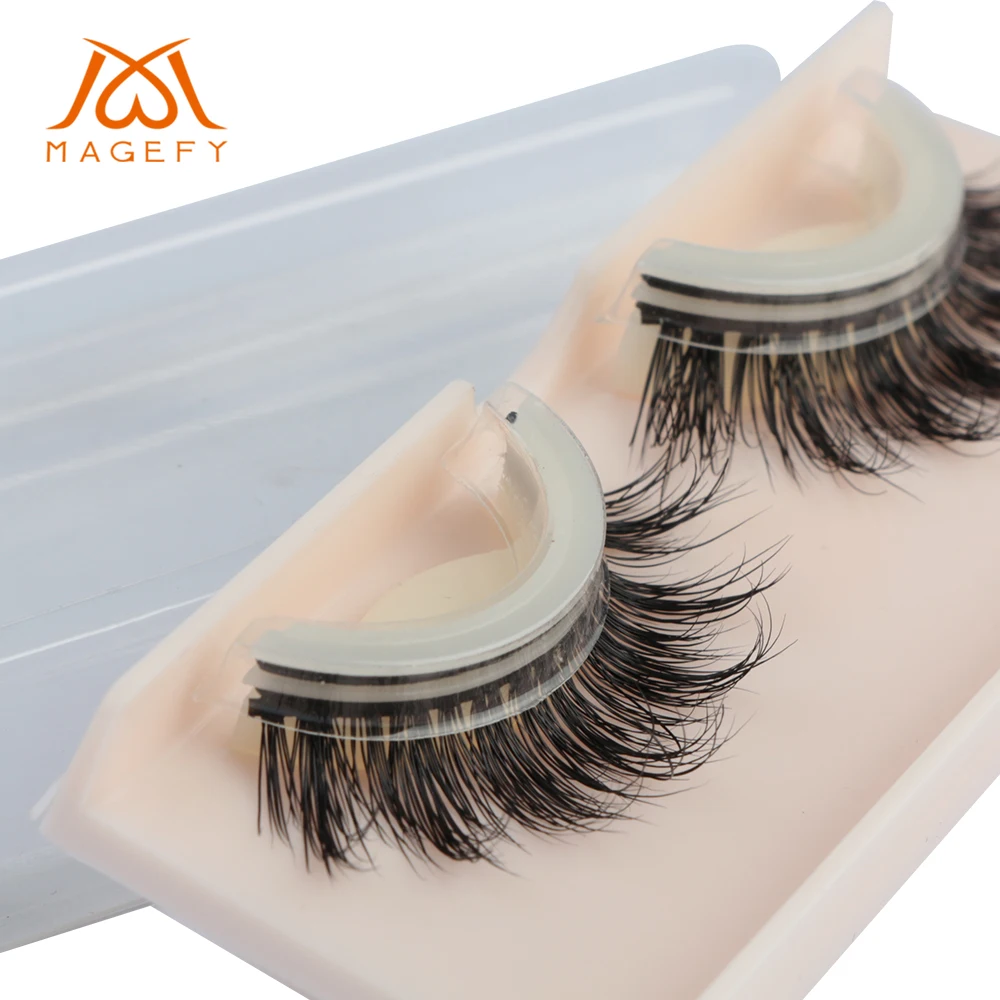 1 Pair Self Adhesive False Eyelashes 3D Mink Lashes Silk Faux Cils Natural Eyelashes Russian