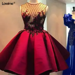 Сексуальное короткое бордовое атласное вечернее платье для выпускного вечера коктейльные платья Vestido De Formatura Gala Jurken 2018