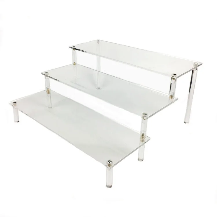 

Acrylic Detachable Three-tier Display rack,Transparent Cosmetics Display Stand &Shelves Wallet Shoes Stand Display