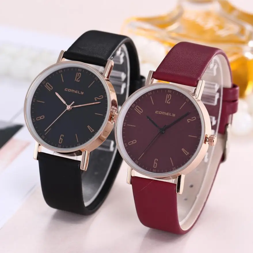 

Splendid Women Watch Electronic Leisure Time Thin Belt Women Fashion Leather Band Analog Quartz Round womens wristwatch