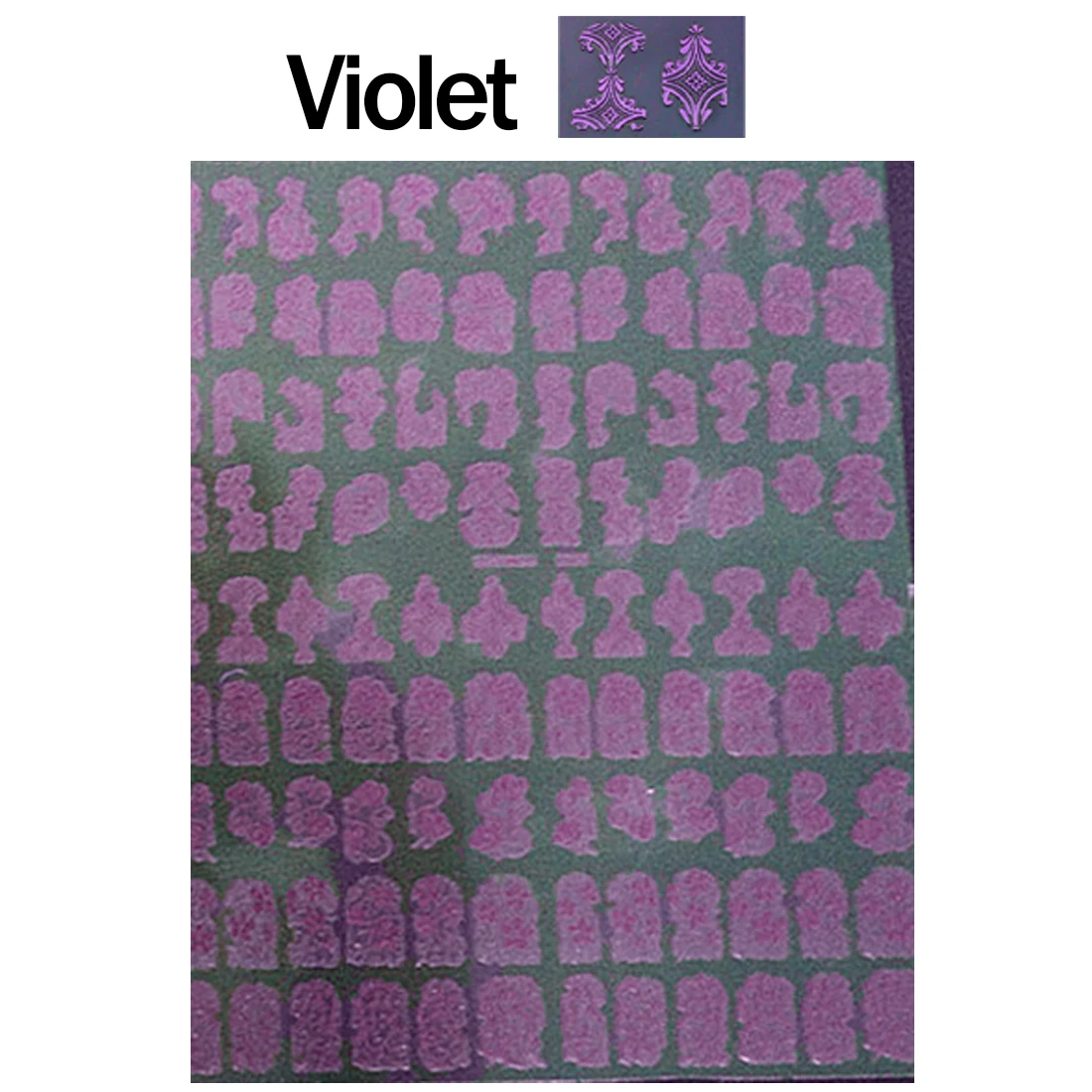 Стикеры 3D на ногти Nail Art смешанный дизайн 108 шт/лист самоклеющиеся ногти аксессуары блестящие ногти - Цвет: Violet