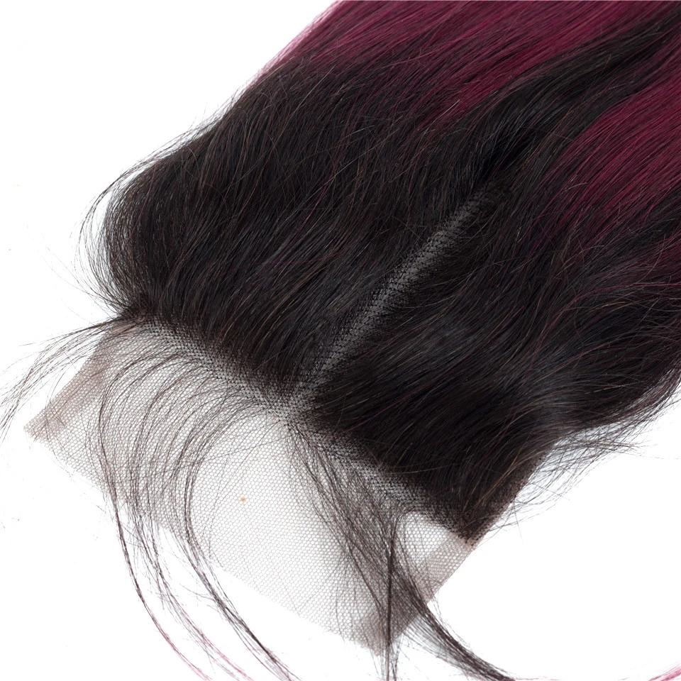 Smoora-Ombre-Color-3-Bundles-With-Lace-Closure-1B-99-Dark-Roots-Brazilian-Straight-Hair-Ombre2