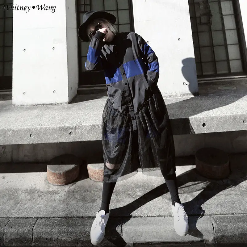Automne Maille Outwear Longue Streetwear Mode Patchwork Rayé Whitney Femmes Ww 2275 Veste Wang 2018 Manteau Noir AqxTR