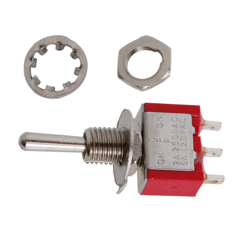 SPDT MTS-103 красный 3Pin включения-выключения-на 3 позиции Мини тумблер AC250V 2A 120 В 5A