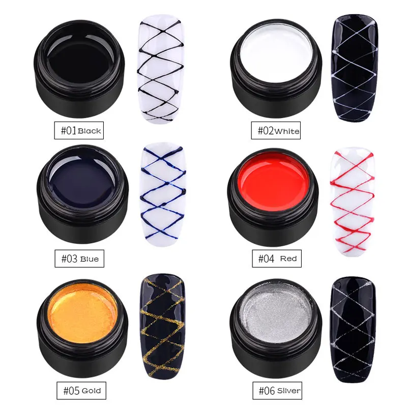 Lghzlink الإبداعية سلك الرسم العنكبوت جيل للأظافر نقطة إلى خط اللوحة هلام ورنيش ورنيش سحب الحرير العنكبوت مسمار الفن Gelpolish Lghzlink الإبداعية سلك الرسم العنكبوت جيل للأظافر نقطة إلى خط اللوحة هلام ورنيش ورنيش سحب الحرير العنكبوت مسمار الفن Gelpolish