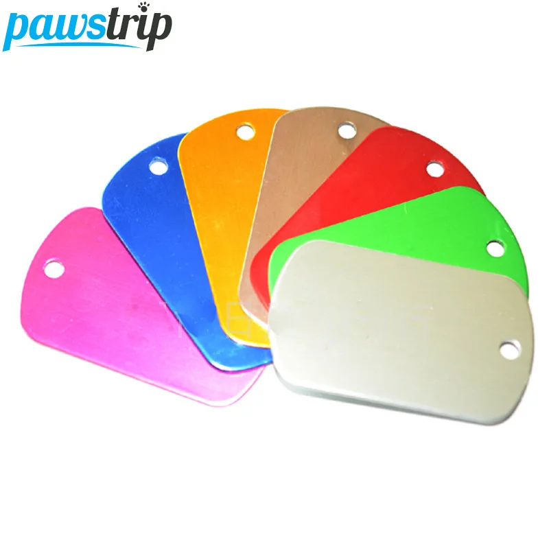 10pcs lot Rectangle Aluminum Dog Name Tag Double Sided Custom Engraved font b Pet b font