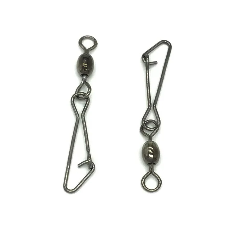 

10pcs/lot Connector Barrel Swivels Link Carp Fishing accessories Rolling with Nice Snap stainless steel fishing Hook