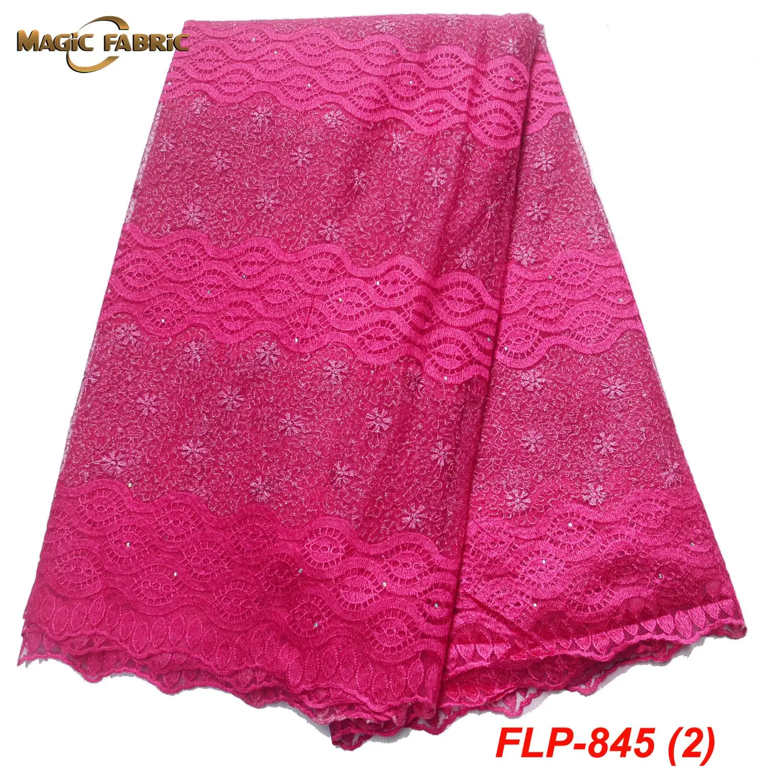 

2019 High Quality African Lace Fabric French Net Embroidery Tulle Lace Fabric For Nigerian Wedding Party Dress FLP-845