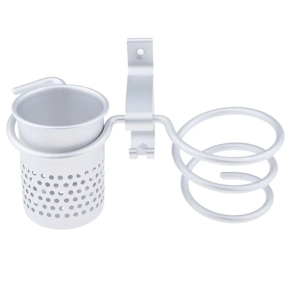 Hair Dryer Holder Hair Blower Dryer Rack Wall Mounted With Storage Cup Antirust Moldproof Durable Sturdy