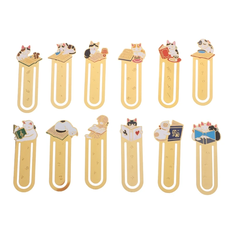 

1pc Creative Bookmark Kawaii Cartoon Cat Metal Bookmark School Accessories Office Supplies Student Gifts