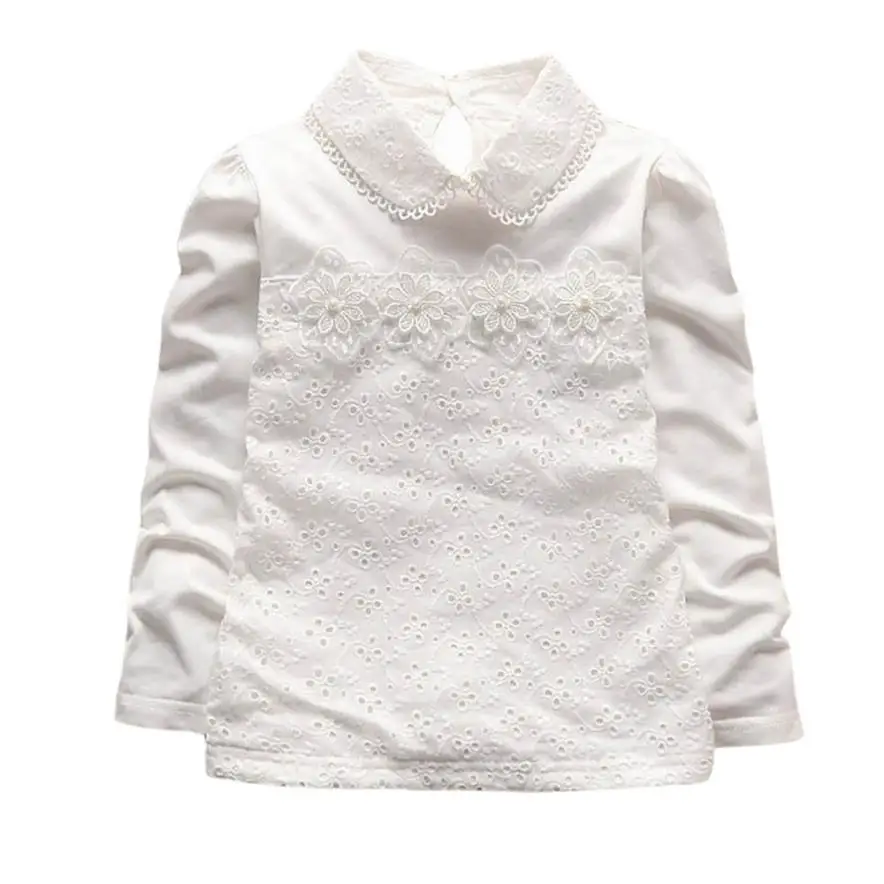 2017 autumn winter lace white tops Toddler Kid Baby Girls Princess