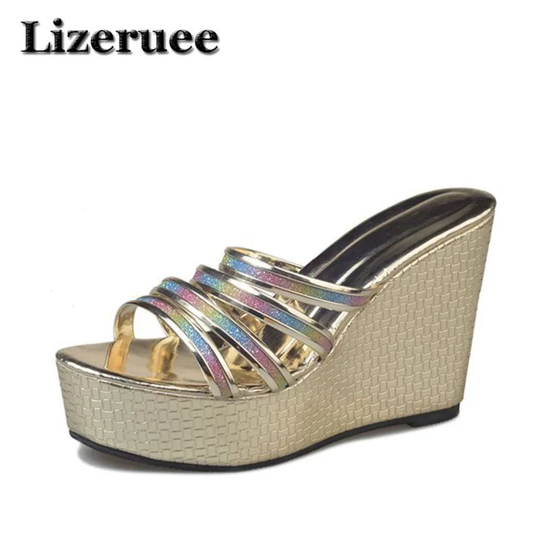 Summer Wedge Slippers Platform High Heels Women Slipper Ladies Outside