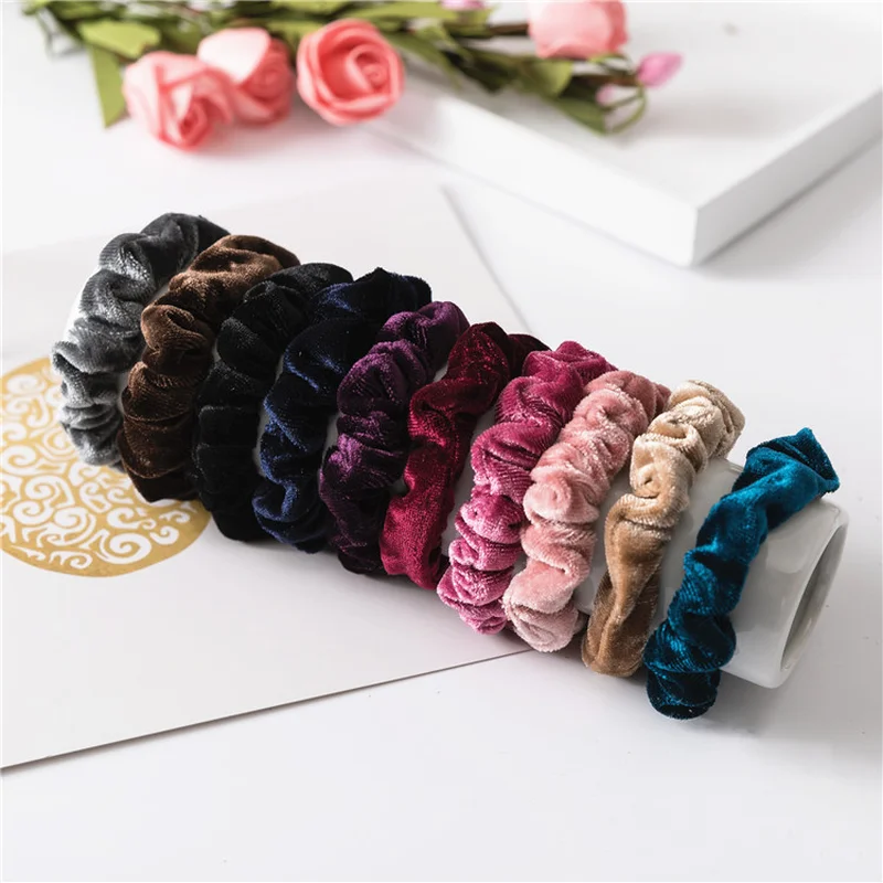 Details about   Women Hair Scrunchies Ponytail Holder Velvet Flower Hair Ropes Elastic Hair Band 