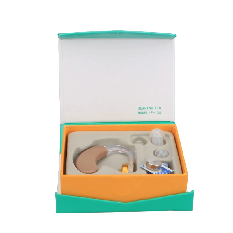 F-138 Ear Hearing Aid Mini Device Volume Adjustable Sound Voice Amplifier Enhancement Hear Clear for the Elder Deaf Aids Care