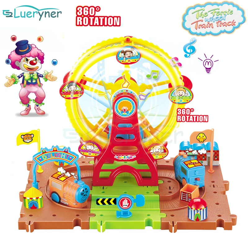 Removable Electric Train set track toy light music slot baby orbit car