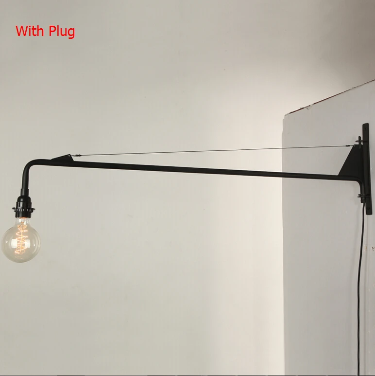 Vintage American Country Led Wall Lamp Loft Potence Wall Light Long Arm