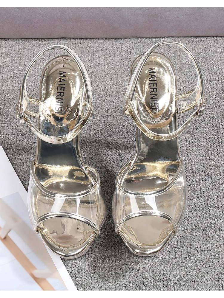 14-75 Crystal heel sandals