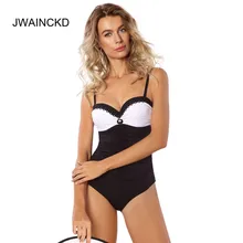 JWAINCKD черный белый сексуальный цельный купальник женский купальный костюм на косточках Монокини боди пуш-ап бикини
