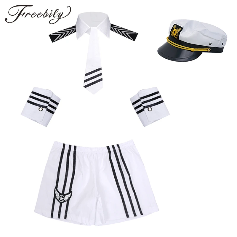marinero de la Marina para hombre adulto, traje Sexy, pantalones cortos con cuello de gorra, puños de lazo, uniforme Seaman, Cosplay, vestido lujo|Disfraces - AliExpress