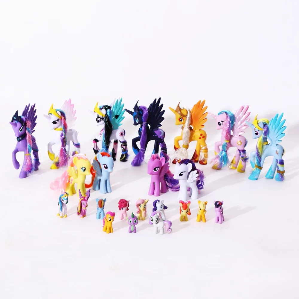 

PVC Unicorn Horse Little Mermaid Figures Princess Luna Celestia Rainbow Horses Action Figures