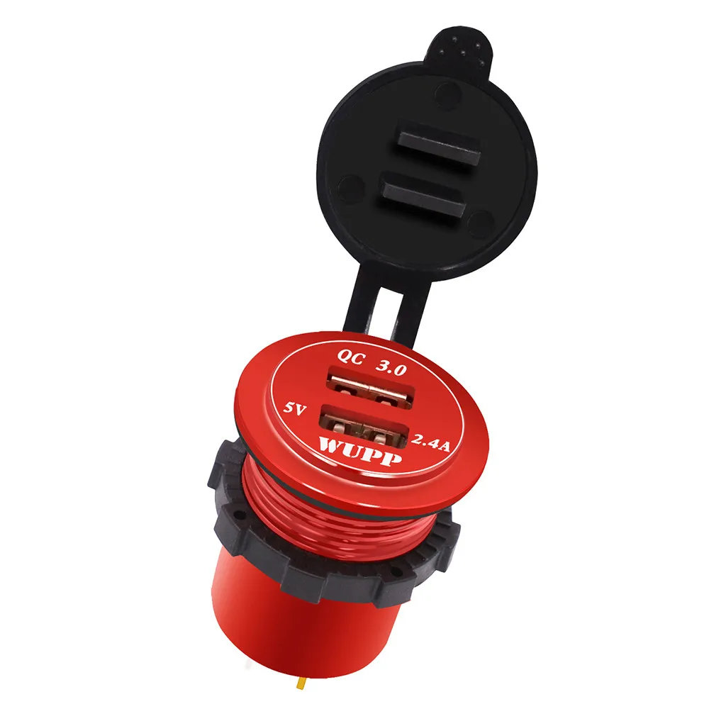 EPULA Новый DC12V 24V двойной порт USB Автомобильное быстрое зарядное устройство 30 Вт