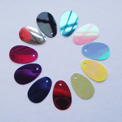 

400pcs/lot 12*20mm Oval Egg Shape Sequins PVC Sequin Flat With Side Hole Belly Dance Garment DIY Accessories 17 Colors Available