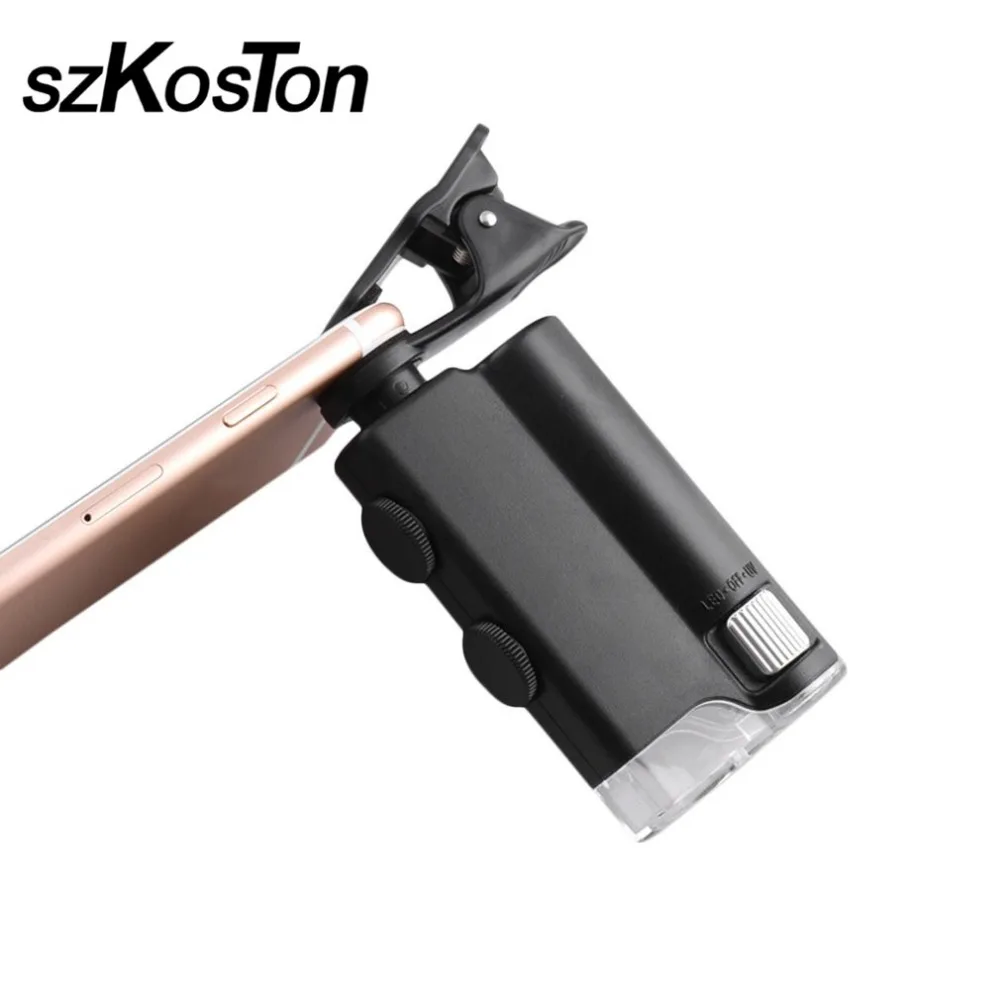 60 100X Zoom Mobile Phone lenses Microscope Universal Smile Clip