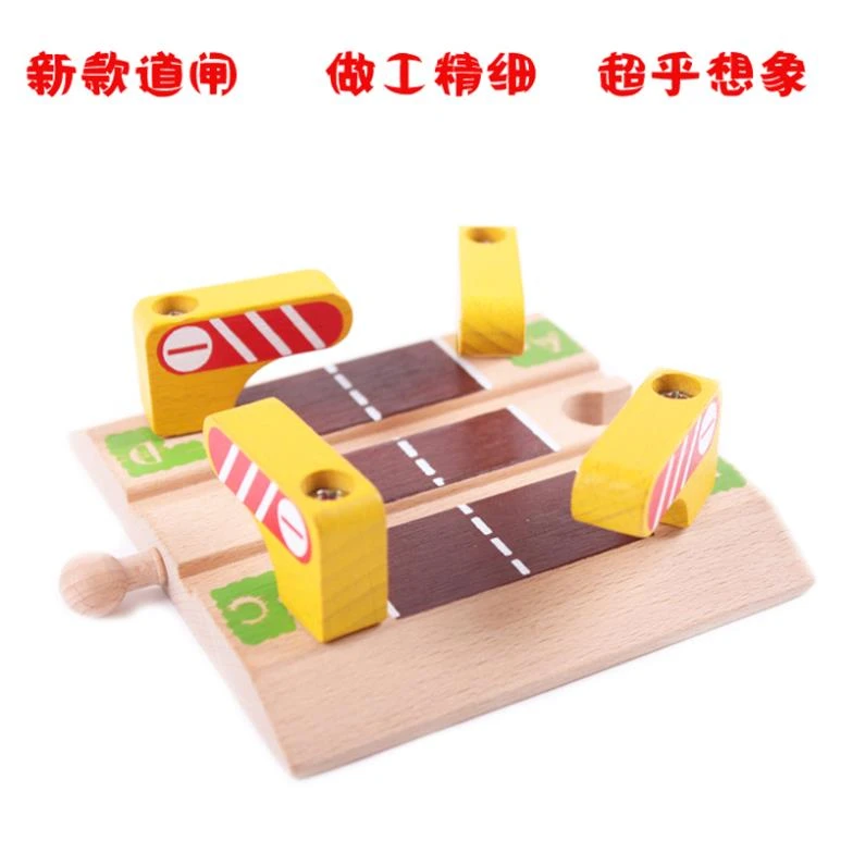wooden train crossing gate