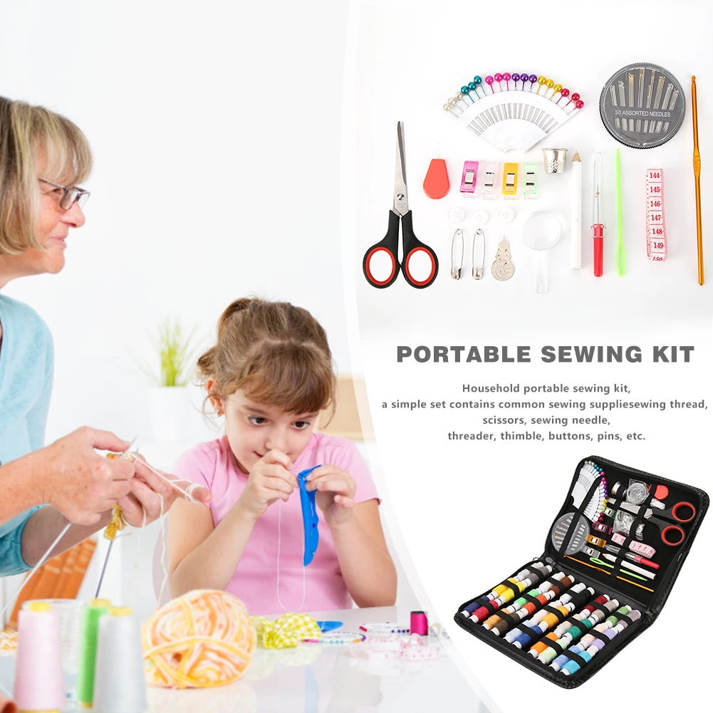 

DIY Sewing Box Multi-function Travel Sewing Kit Needle Thread Threader Tape Scissor Storage Bag Sewing Set 27/100/128/183/282pcs