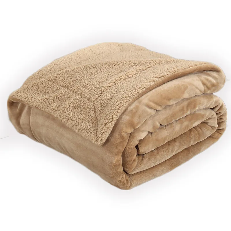 

150*200cm Lambs Blanket Double Layer Sherpa Plush Fleece Plaids for Beds Cover Sofa Mantas Throw Bed Blankets Bedspread