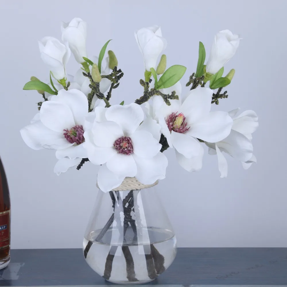 

3pcs/lot 36CM Artificial Flower Wedding Party Decorative Flower Mini Magnolia Home decoration Simulation Flower Slik Flower