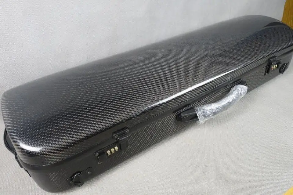 Strong black colour carbon fiber violin case 4/4 coded lock/Bow Holders