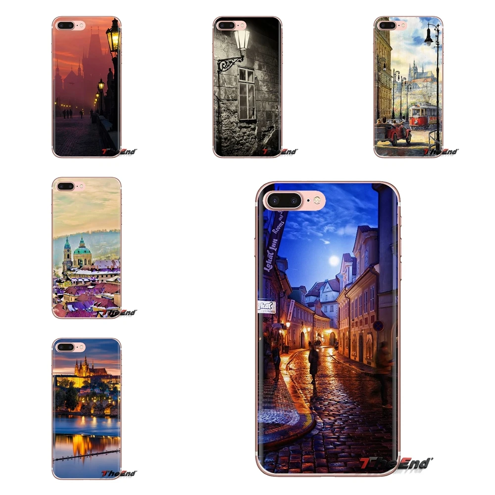 For Sony Xperia Z Z1 Z2 Z3 Z5 compact M2 M4 M5 C4 E3 T3 XA Huawei Mate 7 8 Y3II Soft Covers Prague Europe Prettiest Bridges City |